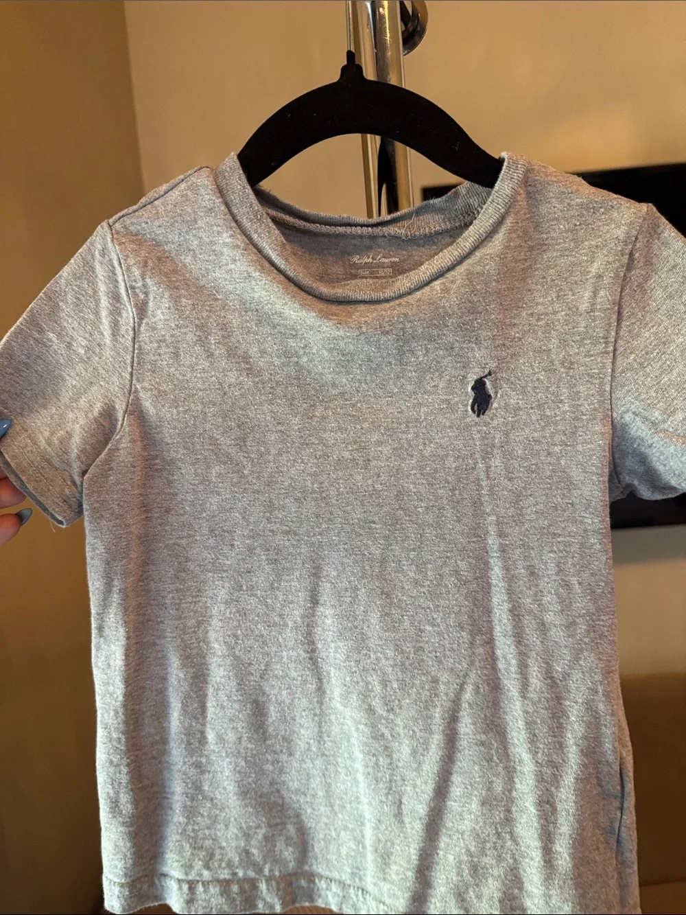 Ralph Lauren Gray Heather Short Sleeve Polo Logo Tee